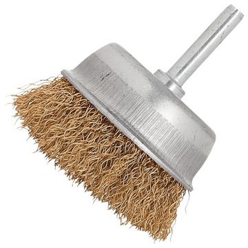 SZCZOTKA DRUCIANA CZOŁOWA MOSIĘŻNA 60mm Z TRZPIENIEM MOSIĄDZ MOSIĄDZOWANA