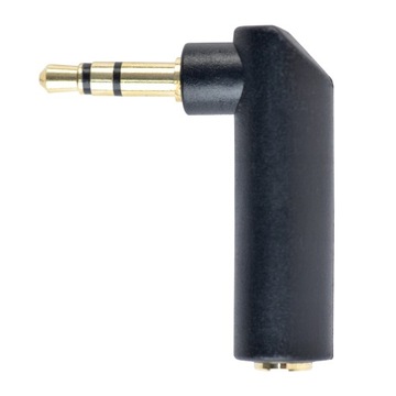 Przejściówka wtyku mini jack stereo 3,5 mm z prostego na kątowy