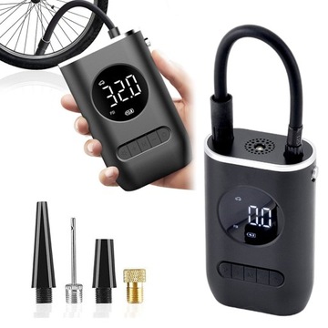 КОМПРЕССОРНЫЙ НАСОС ДЛЯ АВТОМОБИЛЯ ВЕЛОСИПЕДА Фонарик 10,3 Бар АККУМУЛЯТОР