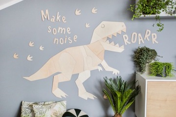 Настенное украшение в виде динозавра T-Rex в технике оригами, размер XL