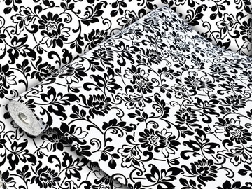 Okleina Ornament biało-czarny Folia Na Meble Drzwi