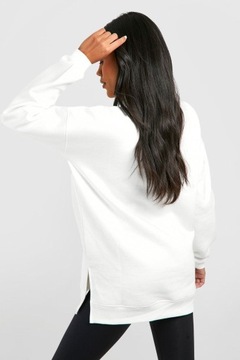 БЕЛАЯ СВОБОДНАЯ ПРОСТАЯ КЛАССИЧЕСКАЯ СВИТШОТ ЧЕРНАЯ С ПРИНТОМ BOOHOO 42