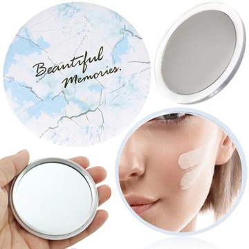 MARMUREK LUSTERKO KIESZONKOWE KOSMETYCZNE OKRĄGŁE