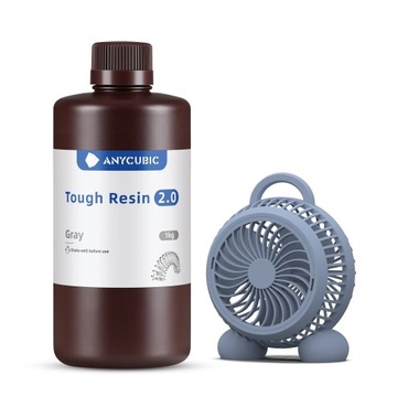 Żywica UV Anycubic Tough 2.0 Grey Szara 1kg 1l do drukarki 3D | Wytrzymała