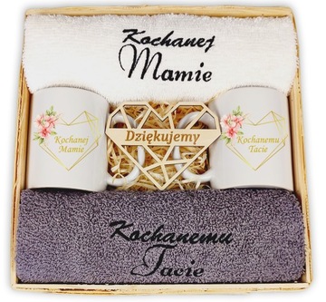 PODZIĘKOWANIE DLA RODZICÓW MAMY TATY ŚLUB WESELE PREZENT ZESTAW KUBEK