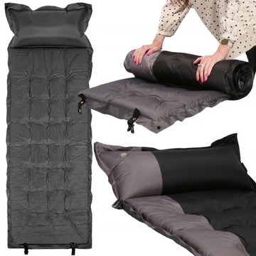 МАТРАС САМОНАДУВАЮЩИЙСЯ 180х66 см С ТОЛСТОЙ ПОДУШКОЙ С НАМАТРАСНИКОМ