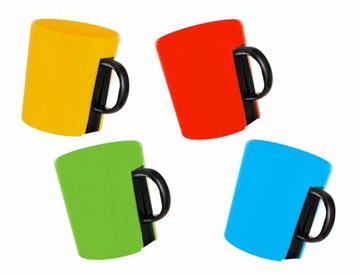 PLASTIKOWY KUBEK Z UCHEM 400ML MIX KOLOR PP