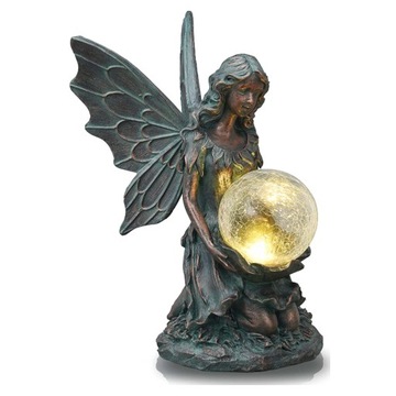 Figurka Wróżki Ozdoba Ogrodowa Lampka Solarna LED