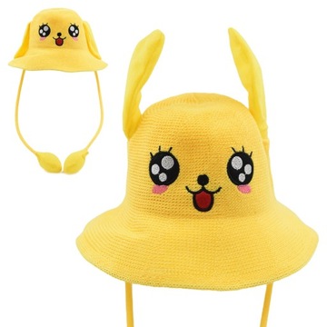 Kapelusz RYBACKI bucket hat PIKACHU ruchome uszy