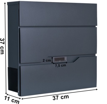 СТАЛЬНОЙ ПОЧТОВЫЙ ЯЩИК АНТРАЦИТОВОГО ЦВЕТА С ДЕРЖАТЕЛЕМ ДЛЯ ГАЗЕТ