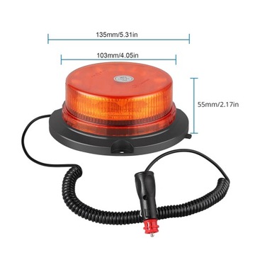 24 светодиодных вращающихся сигнальных фонаря, мигающий свет, магнит 10–30 В, 12 В