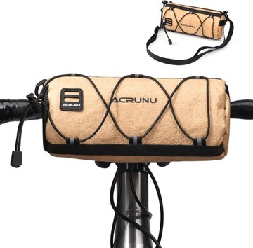 Sakwa rowerowa przednia torba na kierownicę rowerową saszetka brązowy 2l