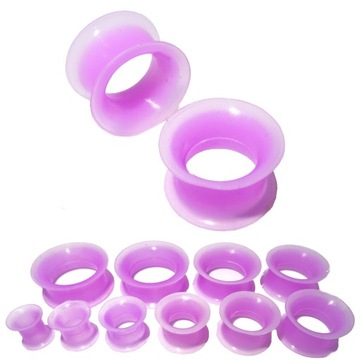 Tunel Silikon Plug Siodłowy Cienki Fioletowy 22mm