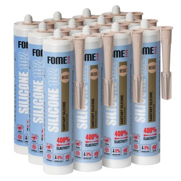 Silikon sanitarny elastyczny FOME FLEX beż 310 ml jakość PREMIUM x 12 sztuk