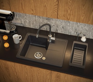 Quadron Wkładka Ociekowa Ociekacz Regulowany do Zlewu Kuchni Pure Carbon