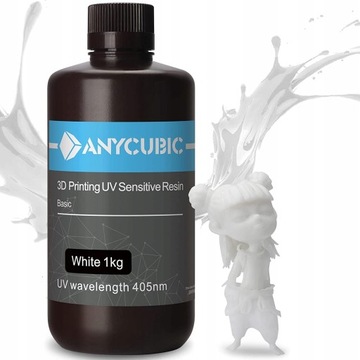 Anycubic White 1L 1kg Basic | Żywica UV do Drukarki 3D Standard Biała