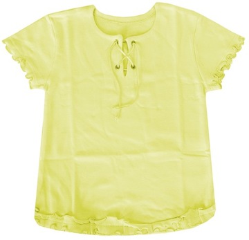 KOSZULKA DZIECIĘCA BLUZKA T-SHIRT TOP JASNO ŻÓŁTA 5 LAT 110 CM MODEL:K161