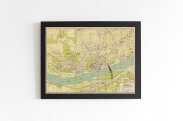 Stary plan Miasta Toruń 1932r. 70x50cm