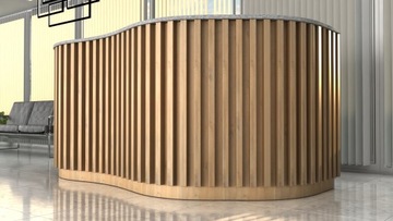 Стойка ресепшн R162 со светодиодными планками 220 см.