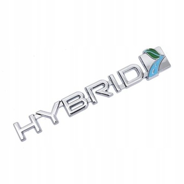 EMBLEMAT LOGO NAPIS ZNACZEK TOYOTA HYBRID SREBRNY