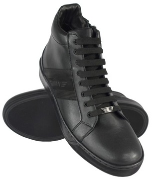 BUTY SZTYBLETY MĘSKIE SKÓRA CZARNE 45 30 cm PAN