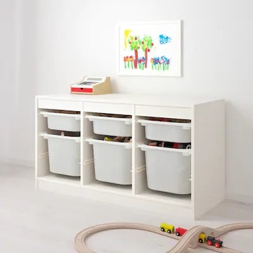 ИКЕА ТРУФАСТ Стеллаж белый розовый 99x44x56 см