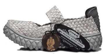 Sportowe zakryte ażurowe sandały ROCK OVER silver r41