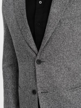 Мужская повседневная куртка с декоративной булавкой, серый меланж V1 OM-BLZB-0120 XXL
