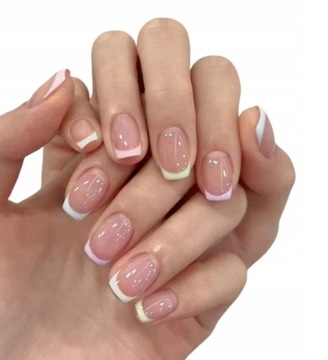 Paznokcie PRESS ON NAILS TIPSY 24 french kolorowe