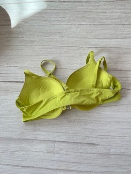 75B La Senza biustonosz zielony neonowy satynowy push-up