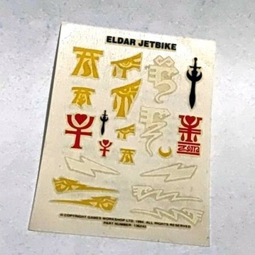 Eldar Jetbike Transfer Sheet OLD Kalkomanie