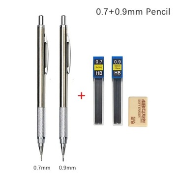 0.3 0.5 0.7 0.9 1.3 2.0mm Mechanical Pencil Set Full Metal Art Drawing