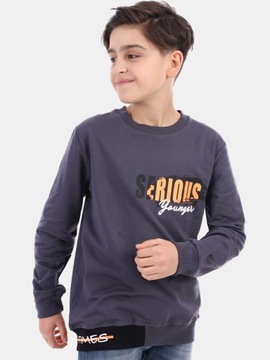 BLUZA DZIECIĘCA CHŁOPIĘCA DRESOWA grafit 116-122