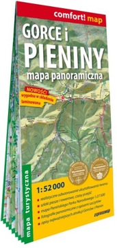 Gorce i Pieniny. Mapa panoramiczna; laminowana mapa turystyczna 1:52 000