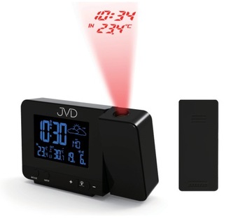 Budzik JVD RB3531.1 Sterowany Radio Controlled DCF projektor termometr