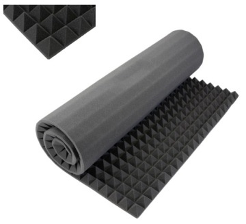 Akustická pěnová tlumící podložka Piramidka 5 cm, poslechová místnost 100x200