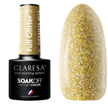 CLARESA LAKIER HYBRYDOWY BROKATOWY FULL GLITTER 3