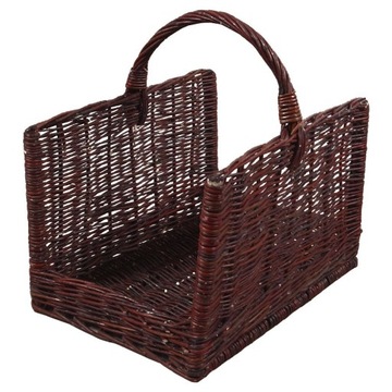 KOSZ NA DREWNO wiklinowy ciemny prosty KOSZE