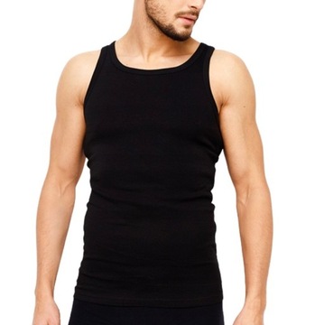 PODKOSZULKA MĘSKA 100 % BAWEŁNA GŁADKA 1 SZT CZARNY XXXL