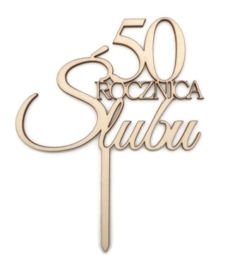 Деревянный топпер для торта на годовщину свадьбы