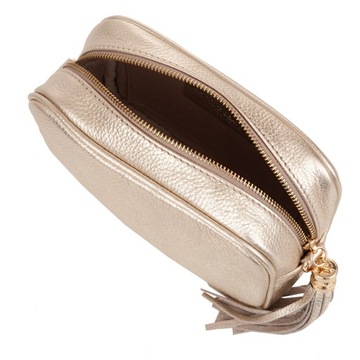 КОЖАНАЯ СУМКА ЗОЛОТАЯ VERA PELLE С БАХИРОЙ