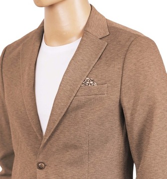 Marynarka męska melanżowa brązowa elegancka wizytowa casualowa turecka 60