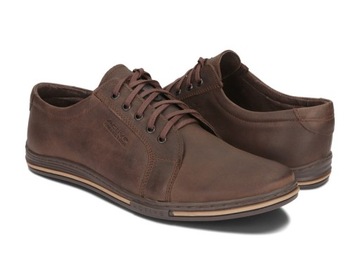 КОЖАНЫЕ ТУФЛИ МУЖСКИЕ POLBUT 320/CBR BROWN 47