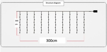 Светодиодная световая завеса 3х3м, лампы НА АККУМУЛЯТОРАХ