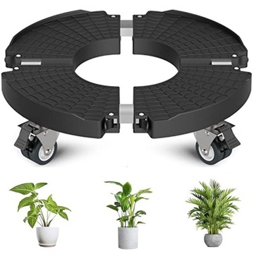 PLATFORMA PODSTAWA NA ROŚLINY DONICE KÓŁKA 150 KG REGULOWANY 35-48CM CZARNY