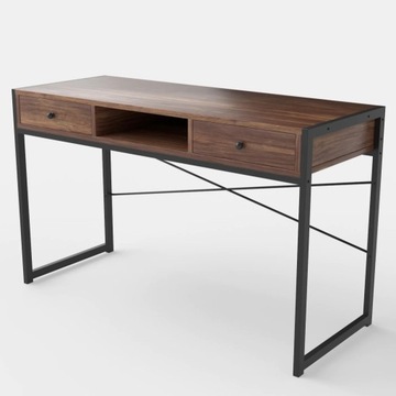 Rustykalne Biurko z Szufladami Loft B46 Orzech