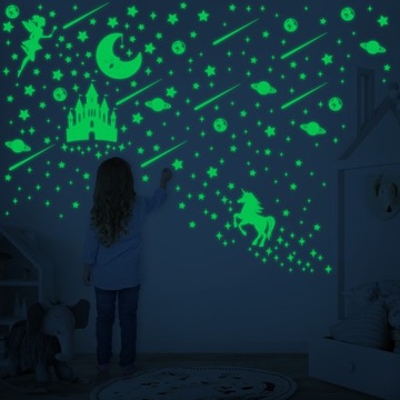 GWIAZDY LUMINOUS NAKLEJKI ŚWIECĄCE W CIEMNOŚCI DEKORACJA DLA DZIECI