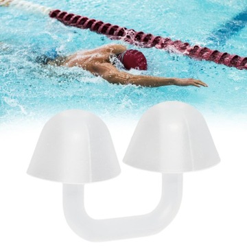 Затычки для носа для плавания белого цвета.