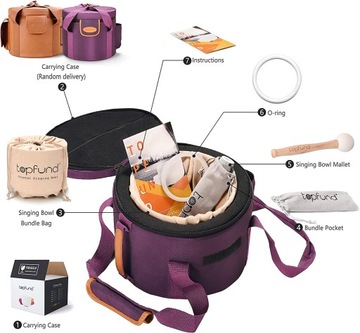 НАБОР ИЗ 7 КВАРЦЕВЫХ ПОЮЩИХ ЧАШ TOPFUND BAG