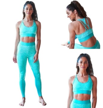 Komplet sportowy LEGGINSY + TOP siłownia FITNESS GYM XL/42